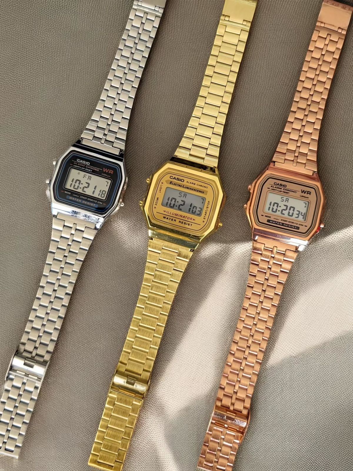 Casio A168WG-9WDF Digital Alarm Chrono Stainless Steel Gold Men's & Women's Watch